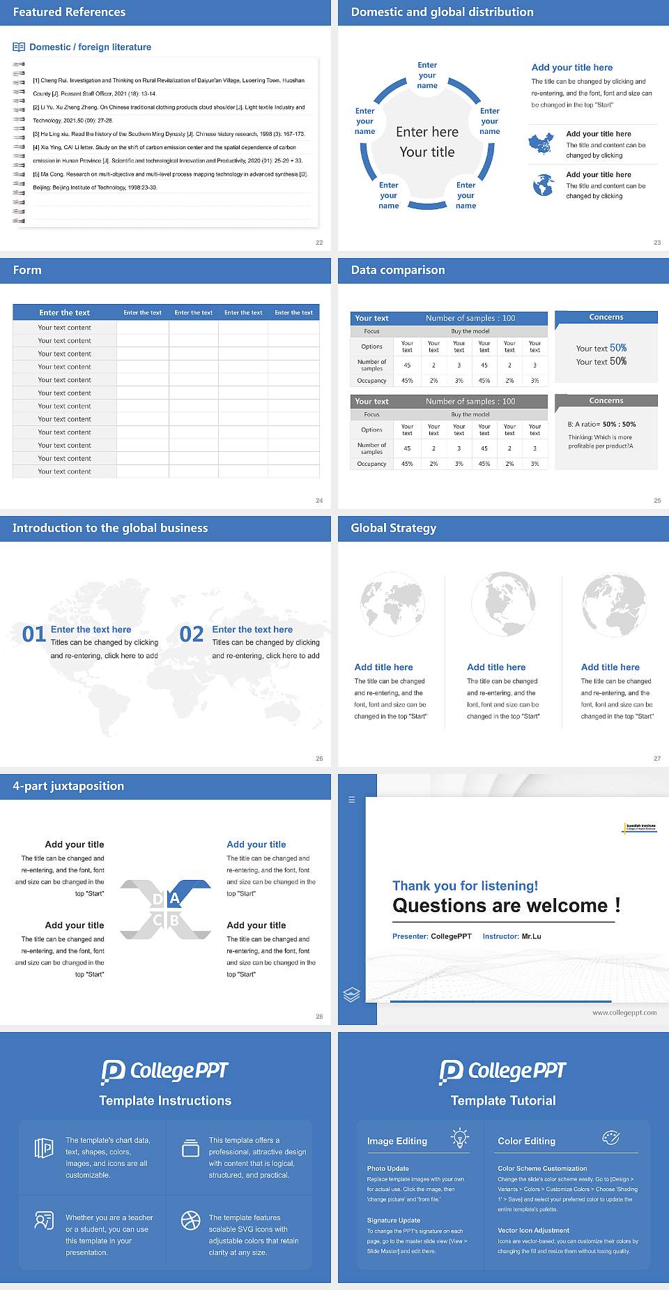 Swedish Institute a College of Health Sciences Thesis Proposal/Graduation Defense PPT Template4:3 ratio PPT effect preview image4
