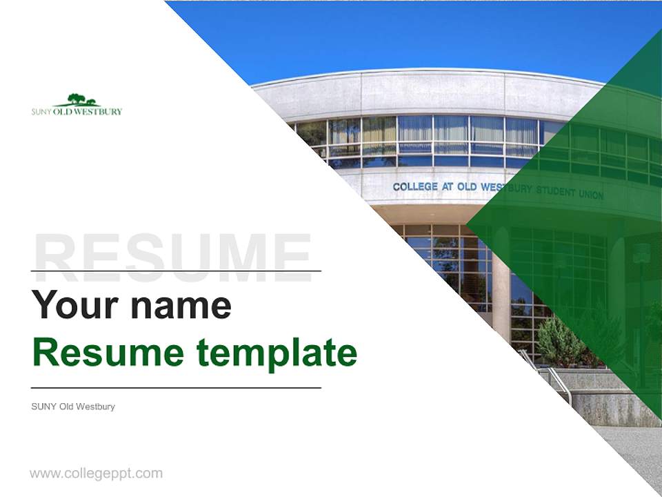 SUNY Old Westbury Resume PPT Template4:3 ratio PPT effect preview image5