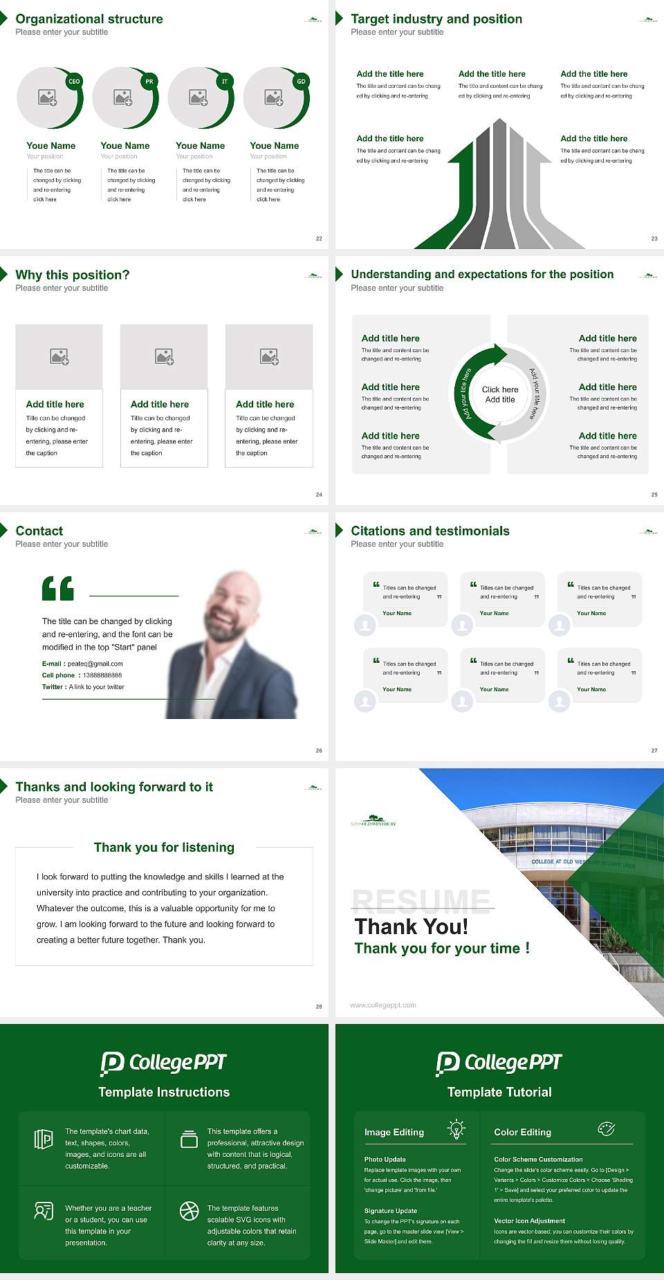 SUNY Old Westbury Resume PPT Template4:3 ratio PPT effect preview image4