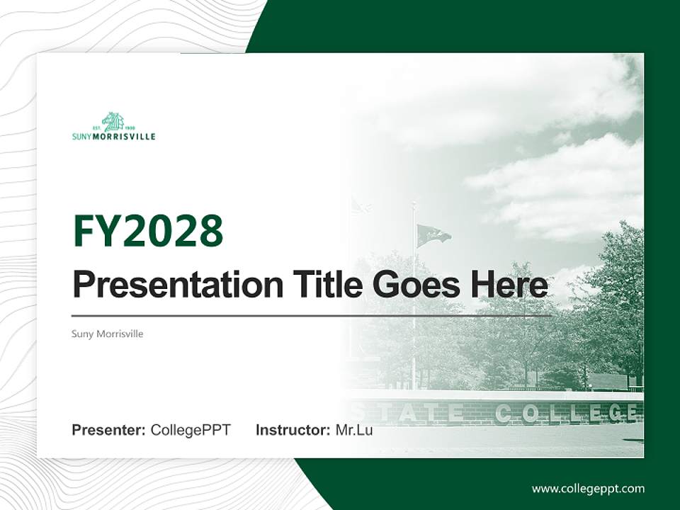 Suny Morrisville Academic Presentation/Research Findings Report PPT Template4:3 ratio PPT effect preview image5