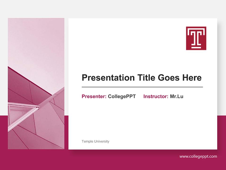 Temple University General Purpose PPT Template4:3 ratio PPT effect preview image6