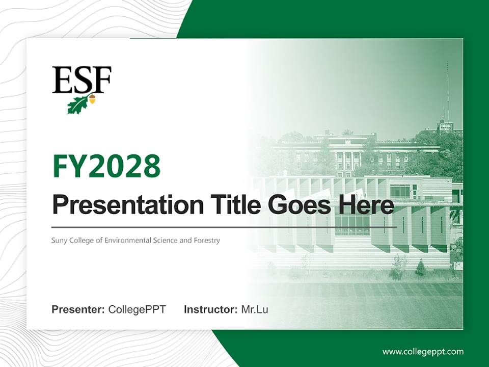 Suny College of Environmental Science and Forestry Academic Presentation/Research Findings Report PPT Template4:3 ratio PPT effect preview image5