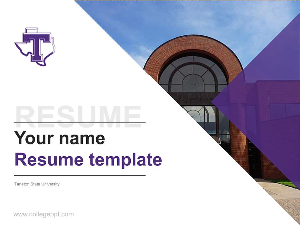 Tarleton State University Resume PPT Template4:3 ratio PPT effect preview image5
