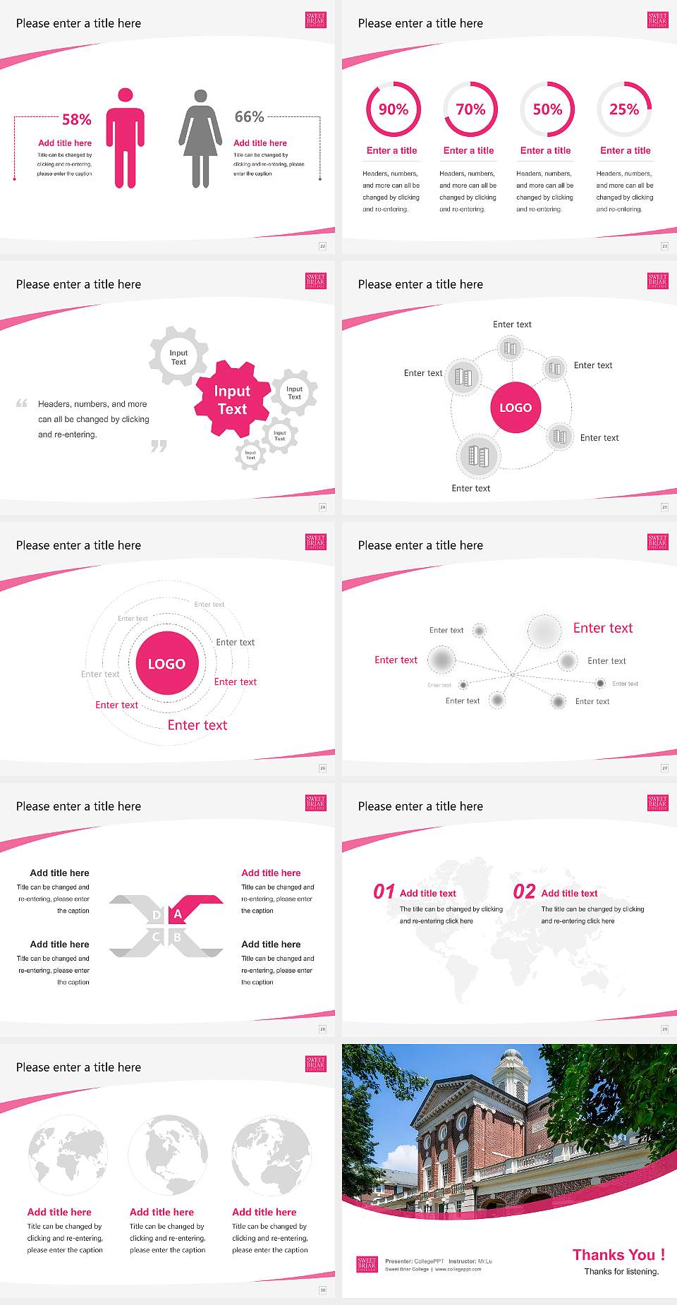 Sweet Briar College Course/Courseware Creation PPT Template4:3 ratio PPT effect preview image4