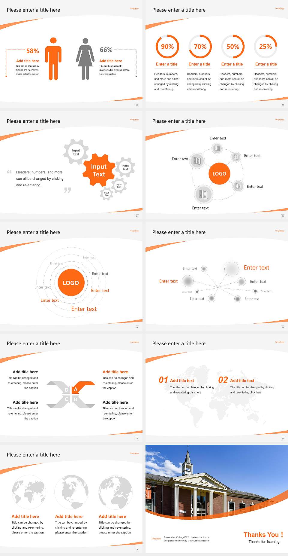 Susquehanna University Course/Courseware Creation PPT Template4:3 ratio PPT effect preview image4