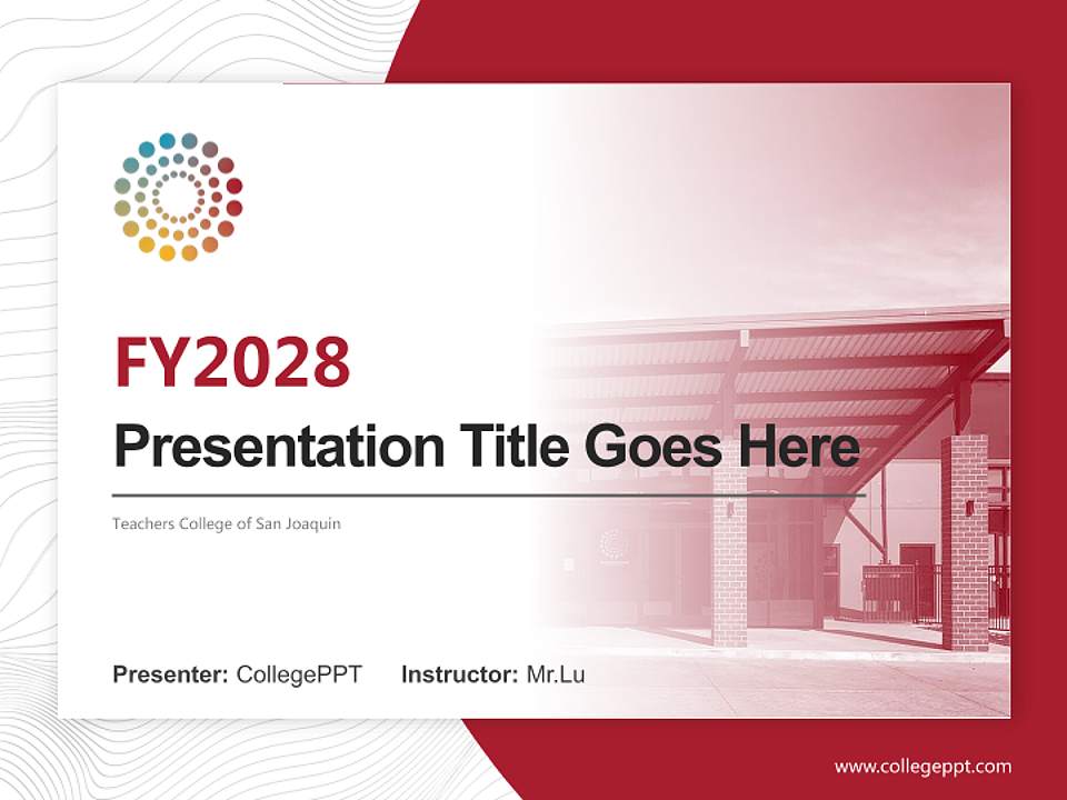 Teachers College of San Joaquin Academic Presentation/Research Findings Report PPT Template4:3 ratio PPT effect preview image5