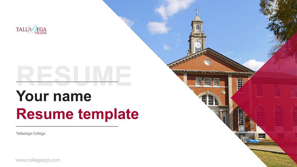 Talladega College Resume PPT Template16:9 ratio PPT effect preview image