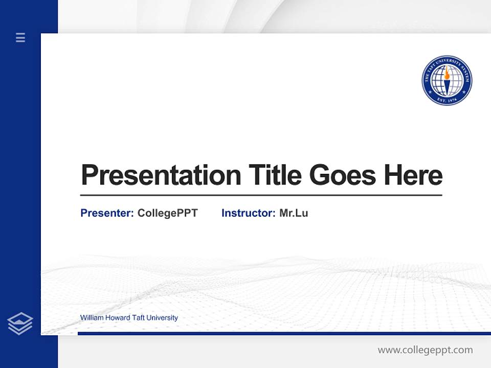 William Howard Taft University Thesis Proposal/Graduation Defense PPT Template4:3 ratio PPT effect preview image5