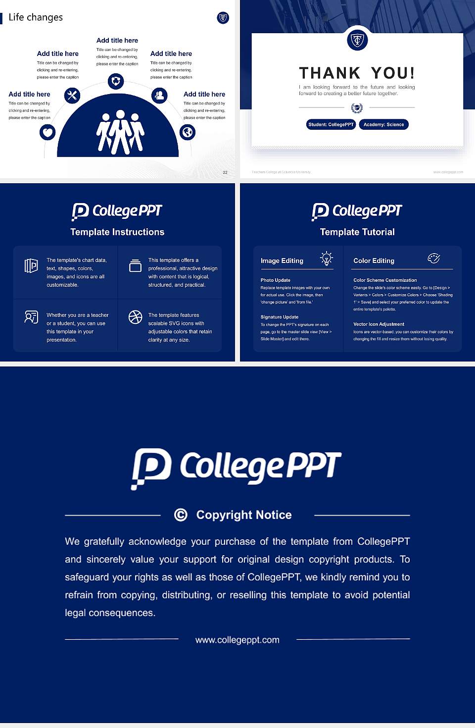 Teachers College at Columbia University National Scholarship Defense PPT Template4:3 ratio PPT effect preview image4