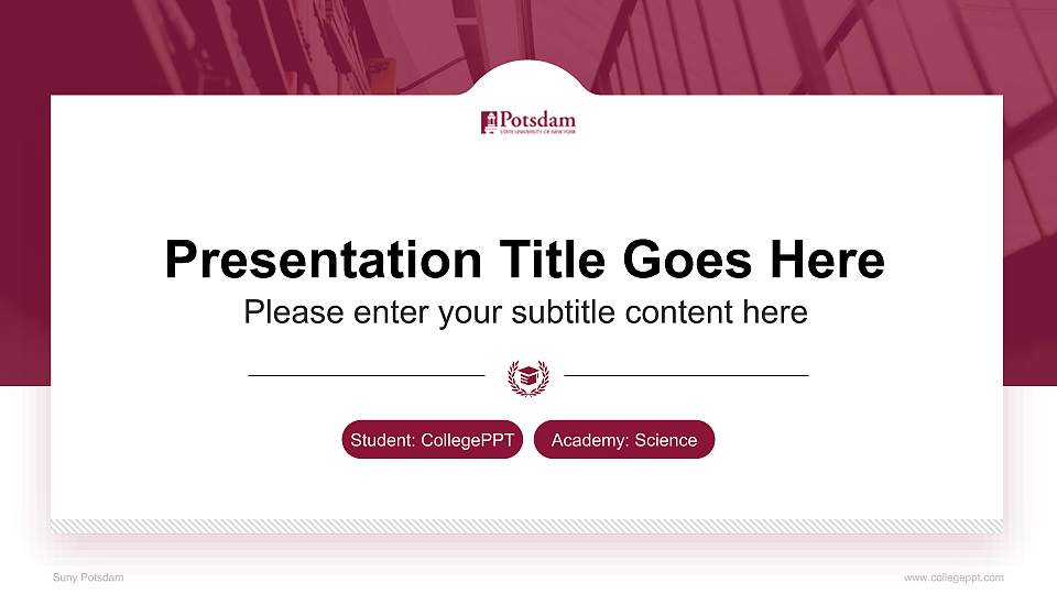 Suny Potsdam National Scholarship Defense PPT Template16:9 ratio PPT effect preview image