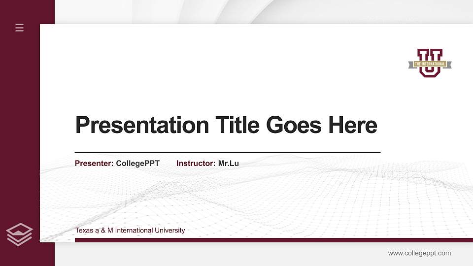 Texas a & M International University Thesis Proposal/Graduation Defense PPT Template16:9 ratio PPT effect preview image