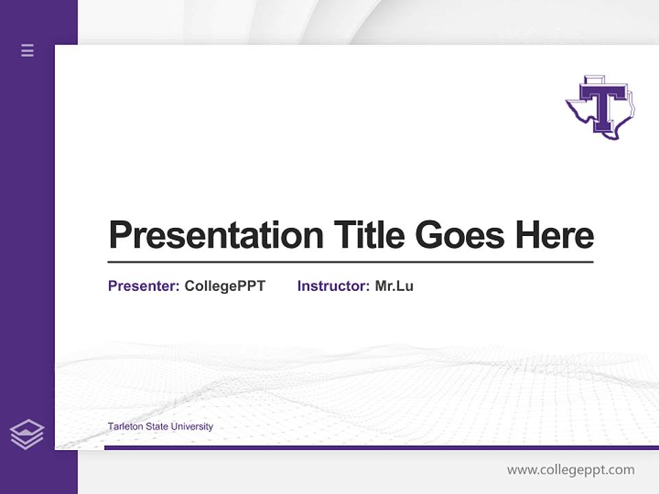 Tarleton State University Thesis Proposal/Graduation Defense PPT Template4:3 ratio PPT effect preview image5