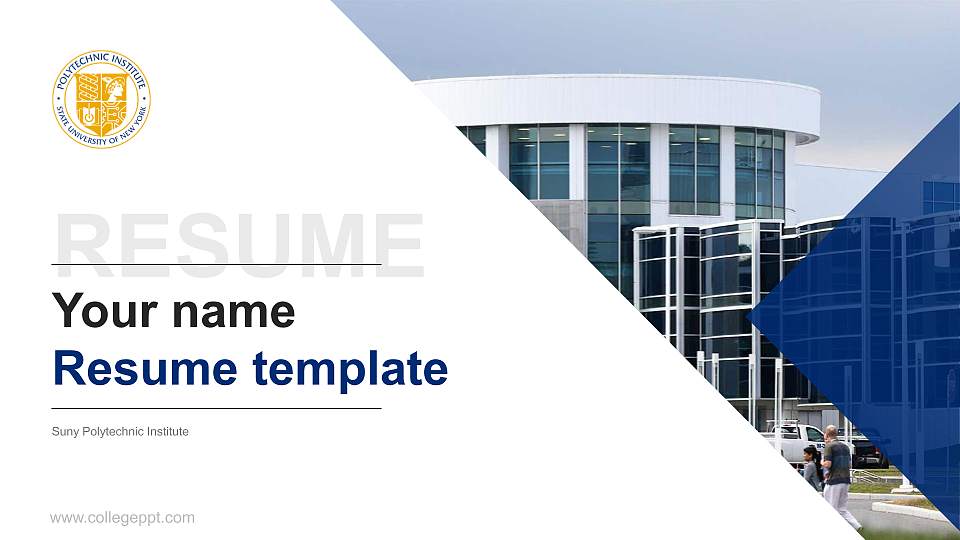 Suny Polytechnic Institute Resume PPT Template16:9 ratio PPT effect preview image