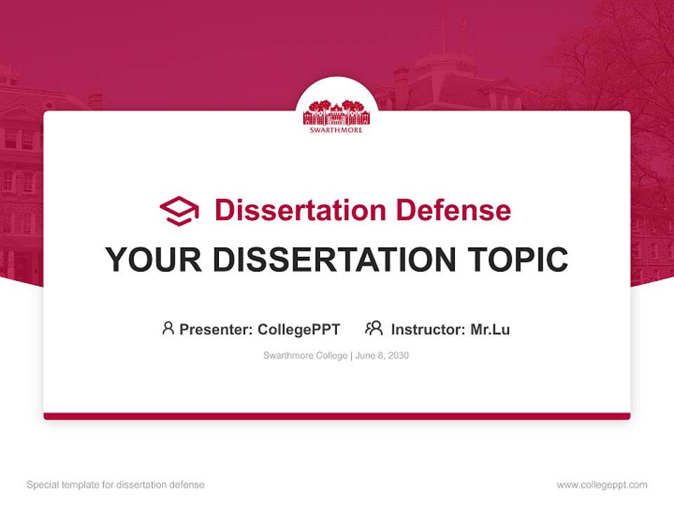 Swarthmore College Graduation Thesis Defense PPT Template4:3 ratio PPT effect preview image7