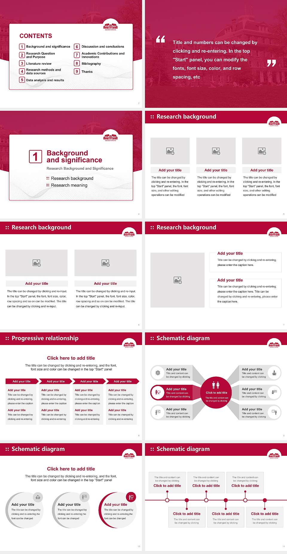 Swarthmore College Graduation Thesis Defense PPT Template4:3 ratio PPT effect preview image2