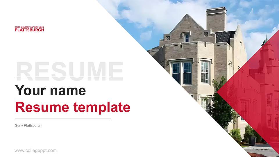 Suny Plattsburgh Resume PPT Template16:9 ratio PPT effect preview image