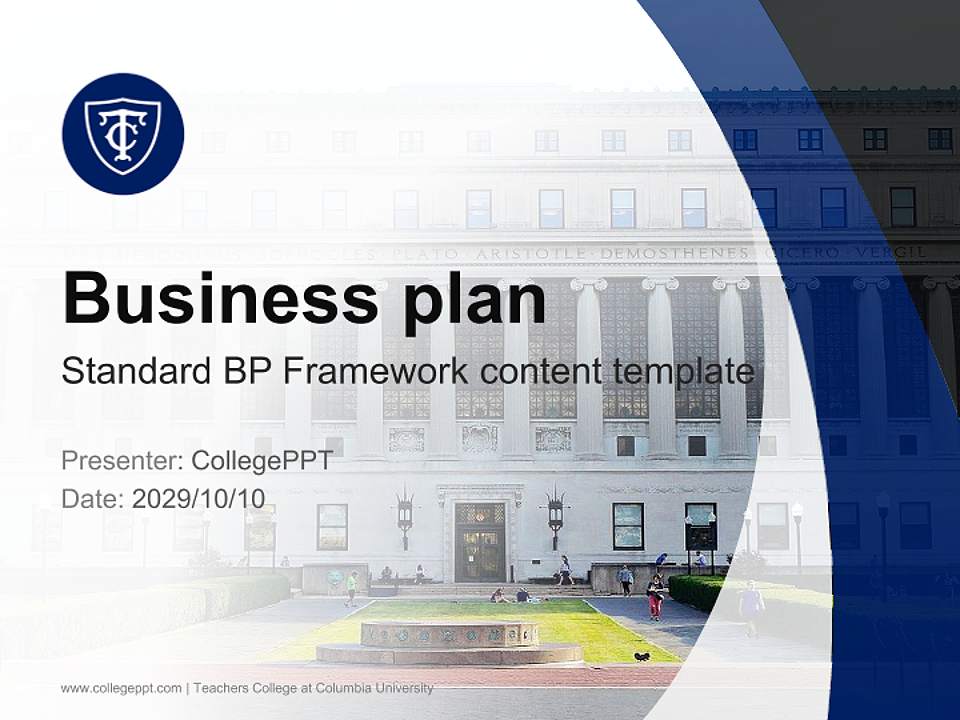 Teachers College at Columbia University Competition/Entrepreneurship Contest PPT Template4:3 ratio PPT effect preview image9