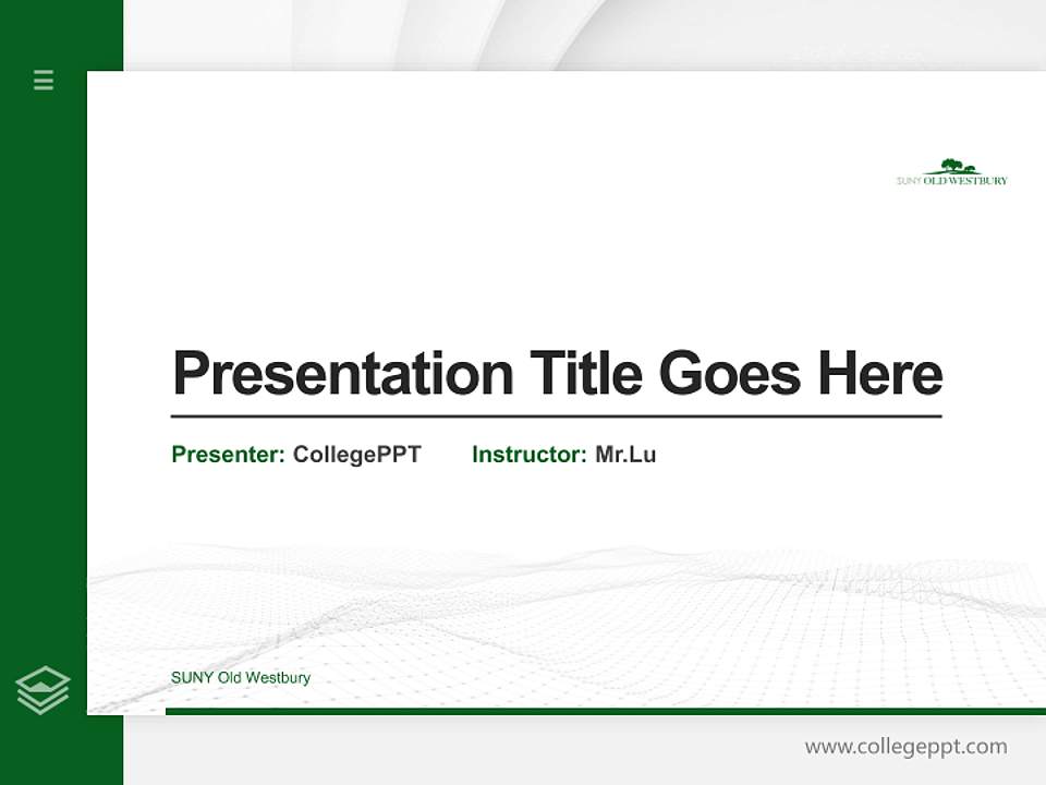 SUNY Old Westbury Thesis Proposal/Graduation Defense PPT Template4:3 ratio PPT effect preview image5