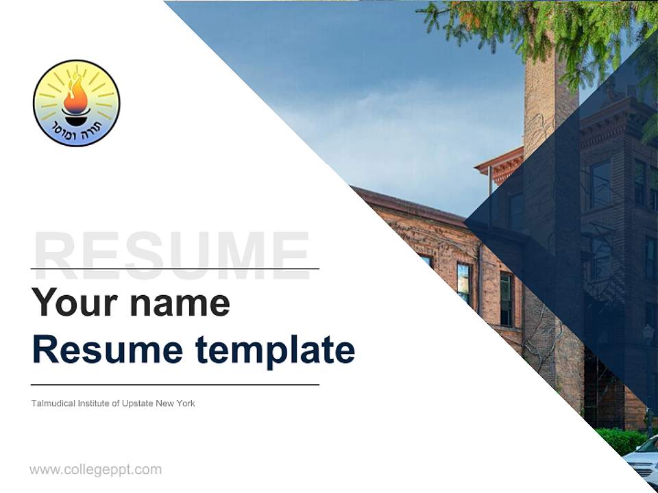 Talmudical Institute of Upstate New York Resume PPT Template4:3 ratio PPT effect preview image5