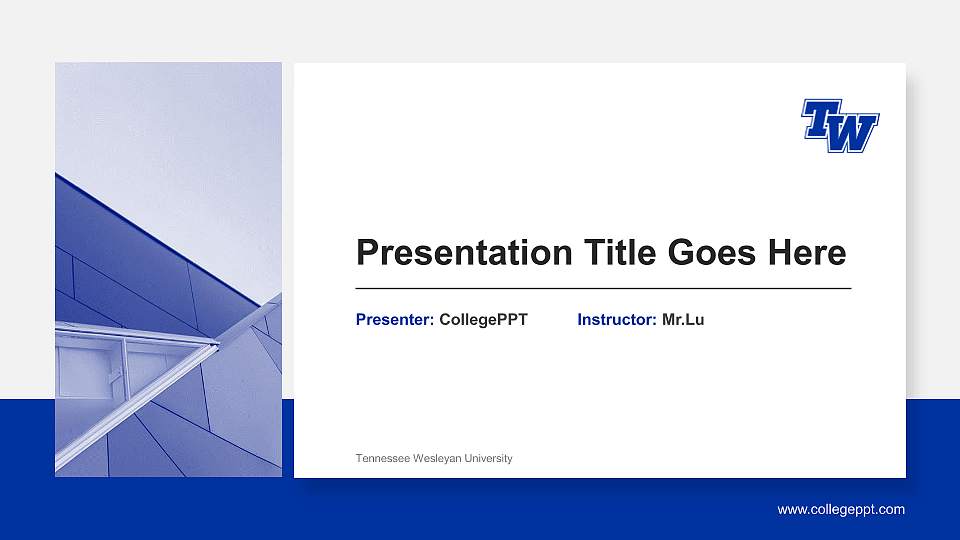 Tennessee Wesleyan University General Purpose PPT Template16:9 ratio PPT effect preview image