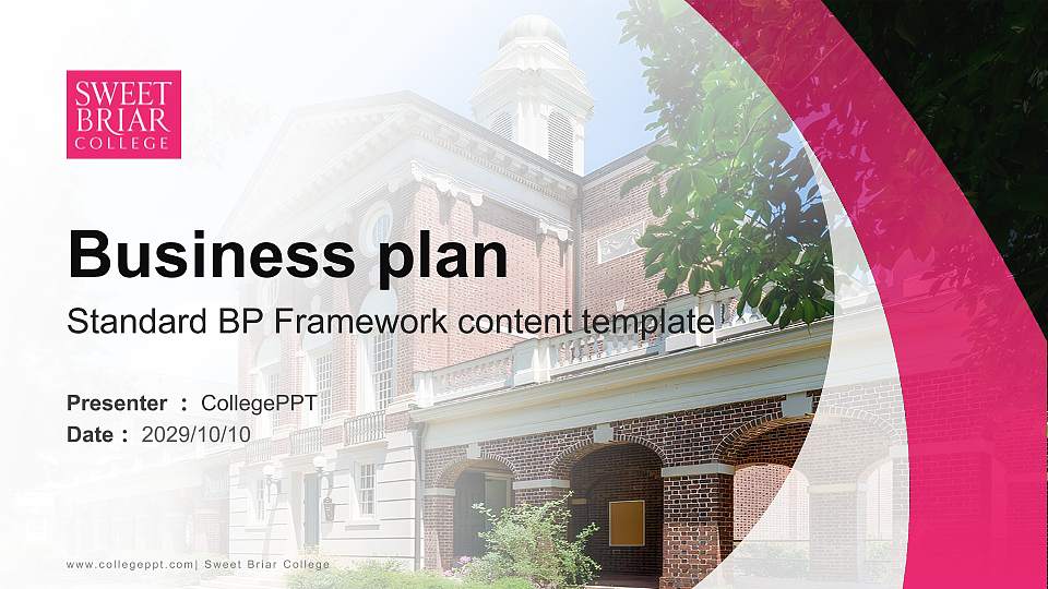 Sweet Briar College Competition/Entrepreneurship Contest PPT Template16:9 ratio PPT effect preview image