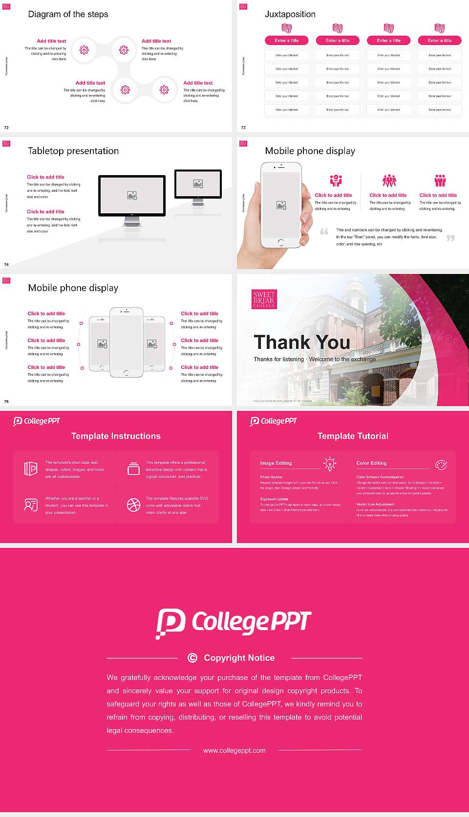 Sweet Briar College Competition/Entrepreneurship Contest PPT Template16:9 ratio PPT effect preview image9
