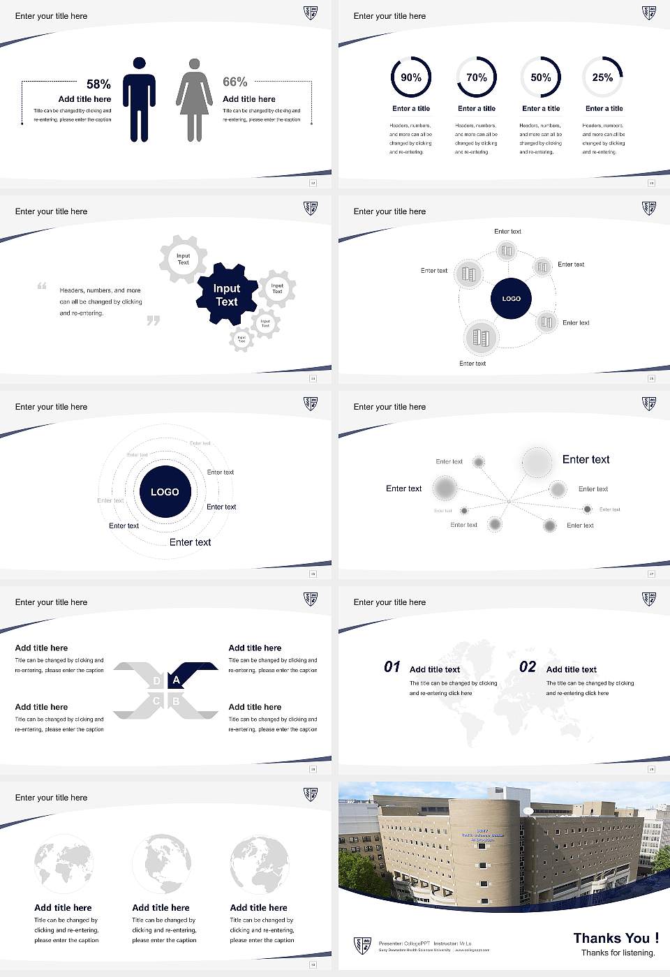 Suny Downstate Health Sciences University Course/Courseware Creation PPT Template16:9 ratio PPT effect preview image4