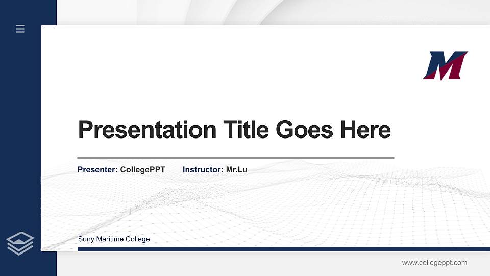 Suny Maritime College Thesis Proposal/Graduation Defense PPT Template16:9 ratio PPT effect preview image