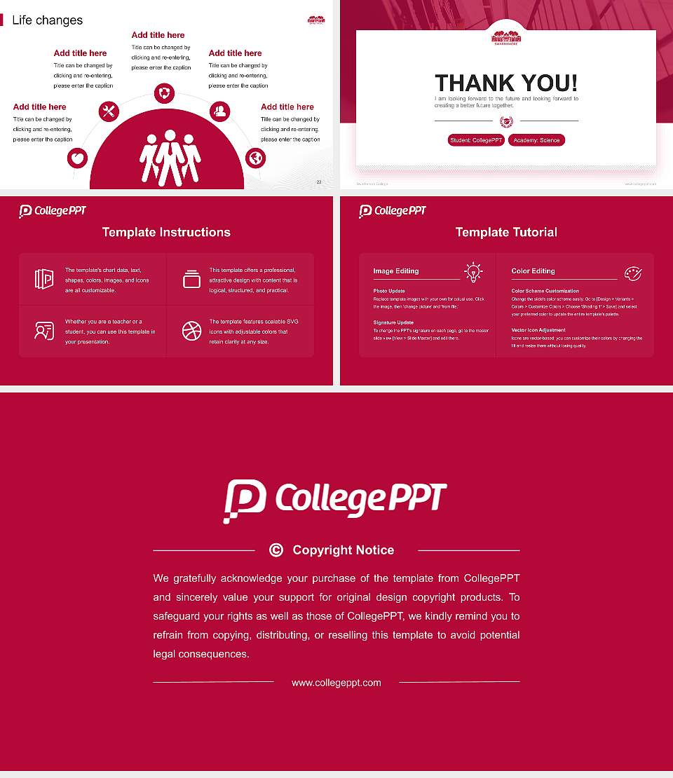 Swarthmore College National Scholarship Defense PPT Template16:9 ratio PPT effect preview image4