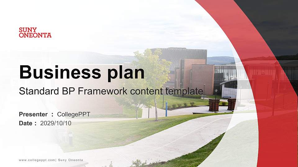 Suny Oneonta Competition/Entrepreneurship Contest PPT Template16:9 ratio PPT effect preview image