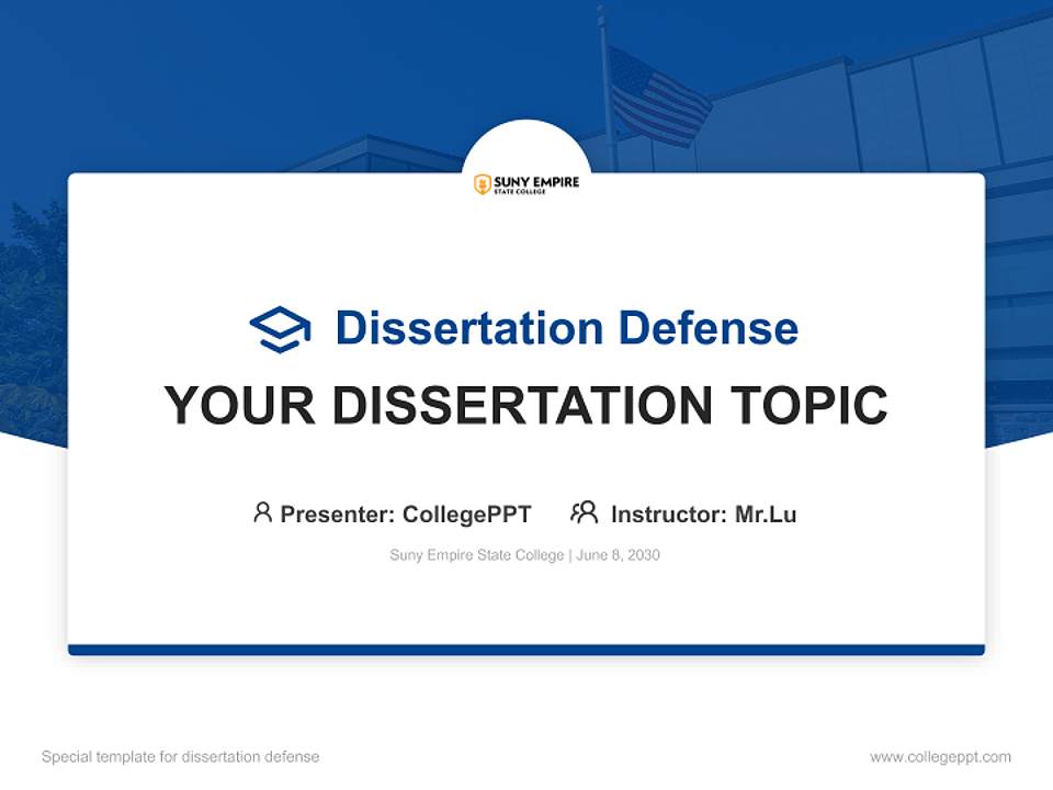 Suny Empire State College Graduation Thesis Defense PPT Template4:3 ratio PPT effect preview image7
