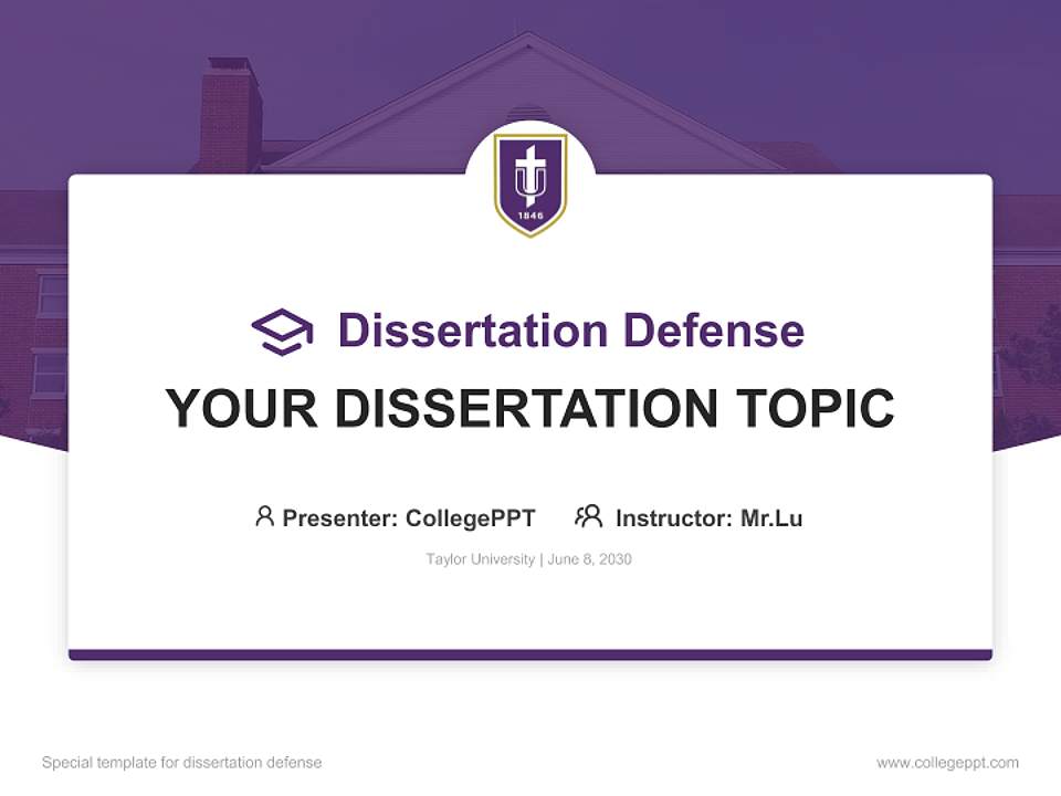 Taylor University Graduation Thesis Defense PPT Template4:3 ratio PPT effect preview image7