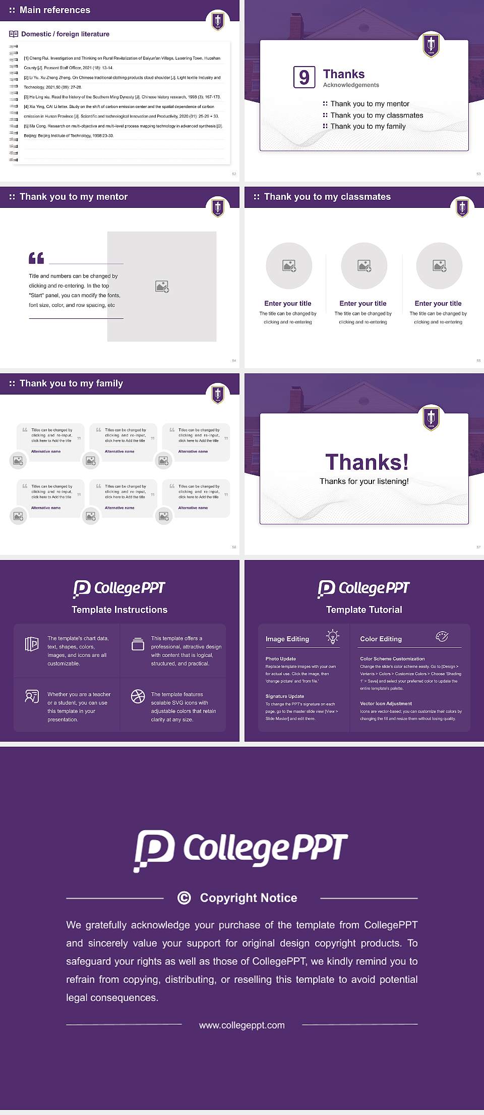 Taylor University Graduation Thesis Defense PPT Template4:3 ratio PPT effect preview image7