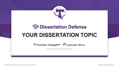 Tarleton State University Graduation Thesis Defense PPT Template