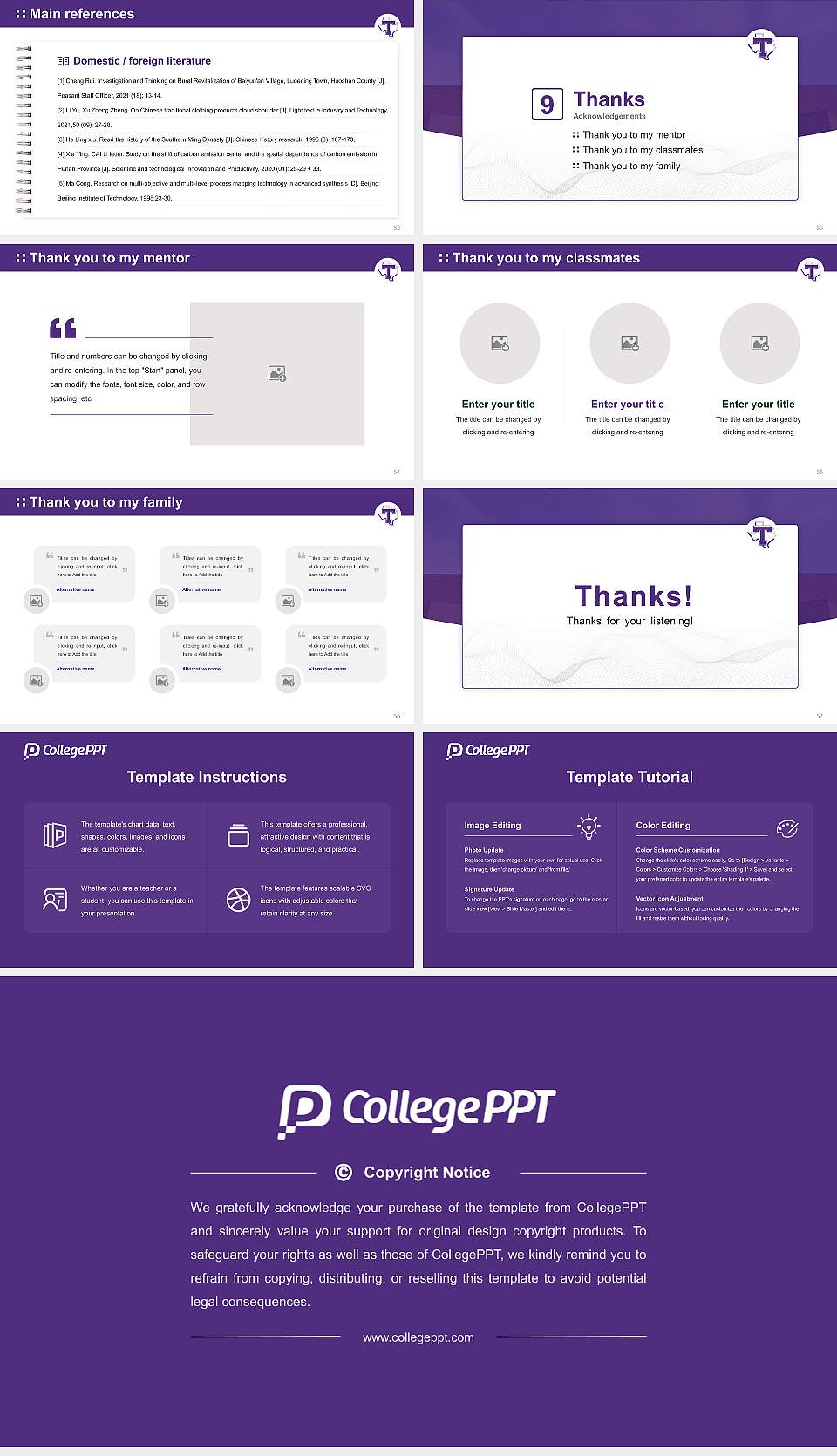 Tarleton State University Graduation Thesis Defense PPT Template16:9 ratio PPT effect preview image7