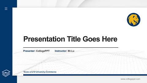 Texas a & M University-Commerce Thesis Proposal/Graduation Defense PPT Template