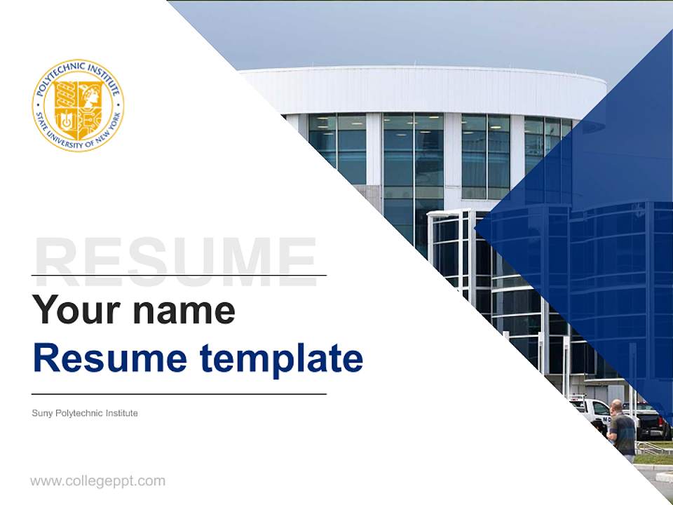 Suny Polytechnic Institute Resume PPT Template4:3 ratio PPT effect preview image5