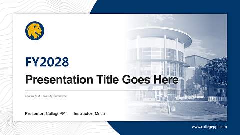 Texas a & M University-Commerce Academic Presentation/Research Findings Report PPT Template