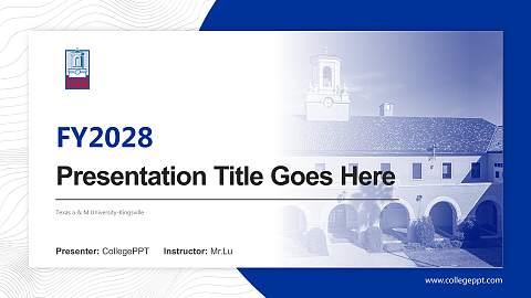 Texas a & M University-Kingsville Academic Presentation/Research Findings Report PPT Template