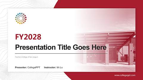 Teachers College of San Joaquin Academic Presentation/Research Findings Report PPT Template