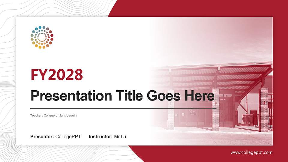 Teachers College of San Joaquin Academic Presentation/Research Findings Report PPT Template16:9 ratio PPT effect preview image