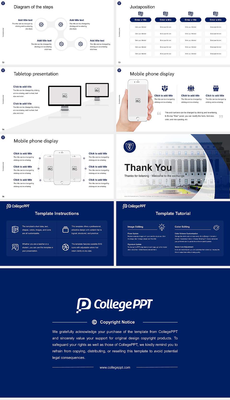 Teachers College at Columbia University Competition/Entrepreneurship Contest PPT Template16:9 ratio PPT effect preview image9