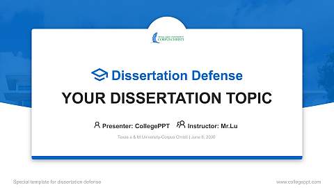 Texas a & M University-Corpus Christi Graduation Thesis Defense PPT Template