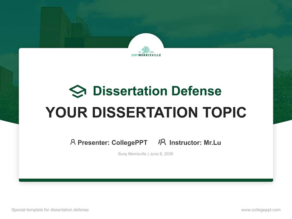 Suny Morrisville Graduation Thesis Defense PPT Template4:3 ratio PPT effect preview image7