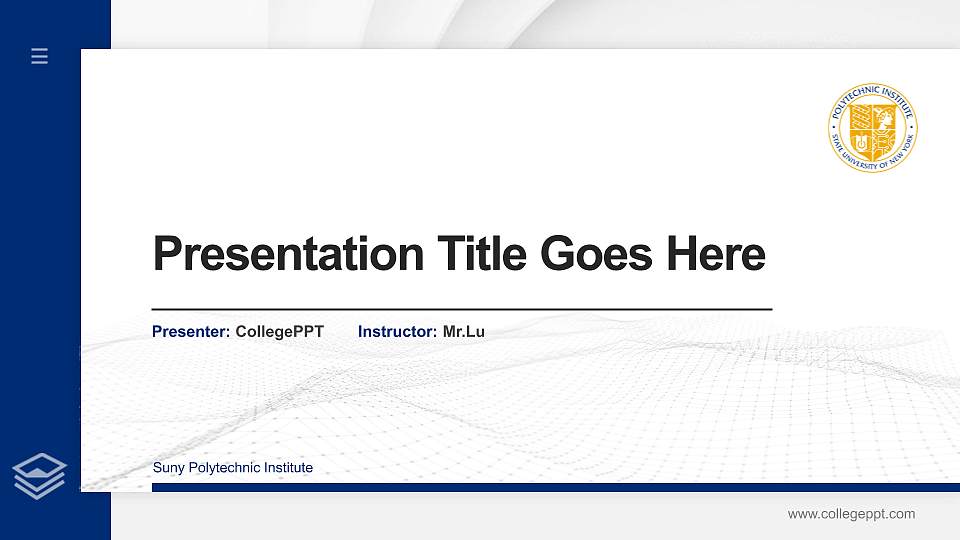 Suny Polytechnic Institute Thesis Proposal/Graduation Defense PPT Template16:9 ratio PPT effect preview image