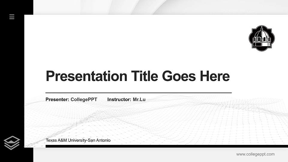 Texas A&M University-San Antonio Thesis Proposal/Graduation Defense PPT Template16:9 ratio PPT effect preview image