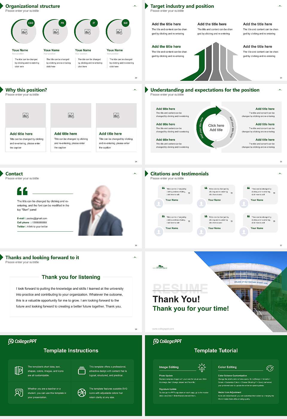 SUNY Old Westbury Resume PPT Template16:9 ratio PPT effect preview image4