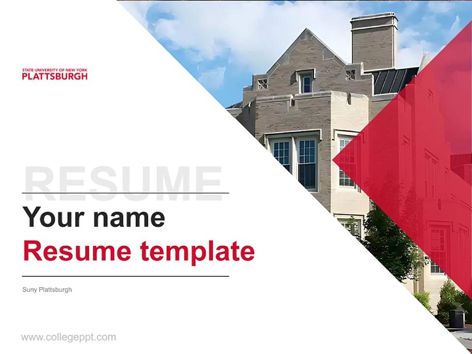 Suny Plattsburgh Resume PPT Template4:3 ratio PPT effect preview image5