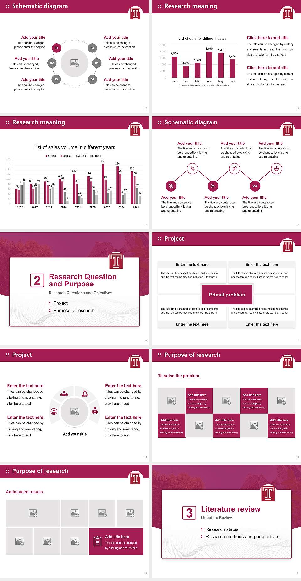 Temple University Graduation Thesis Defense PPT Template4:3 ratio PPT effect preview image3
