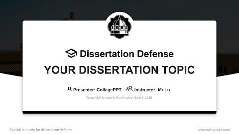 Texas A&M University-San Antonio Graduation Thesis Defense PPT Template